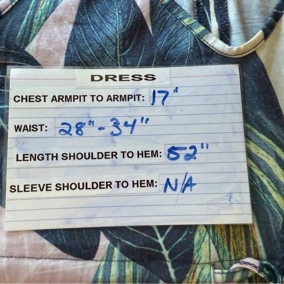 Husk Ary Tropical Leaf Maxi Dress Long V-Neck Drawstring Sundress Pockets Boho - Picture 11 of 11